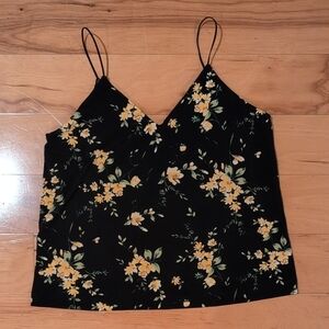 Floral Black and Yellow Women's Top